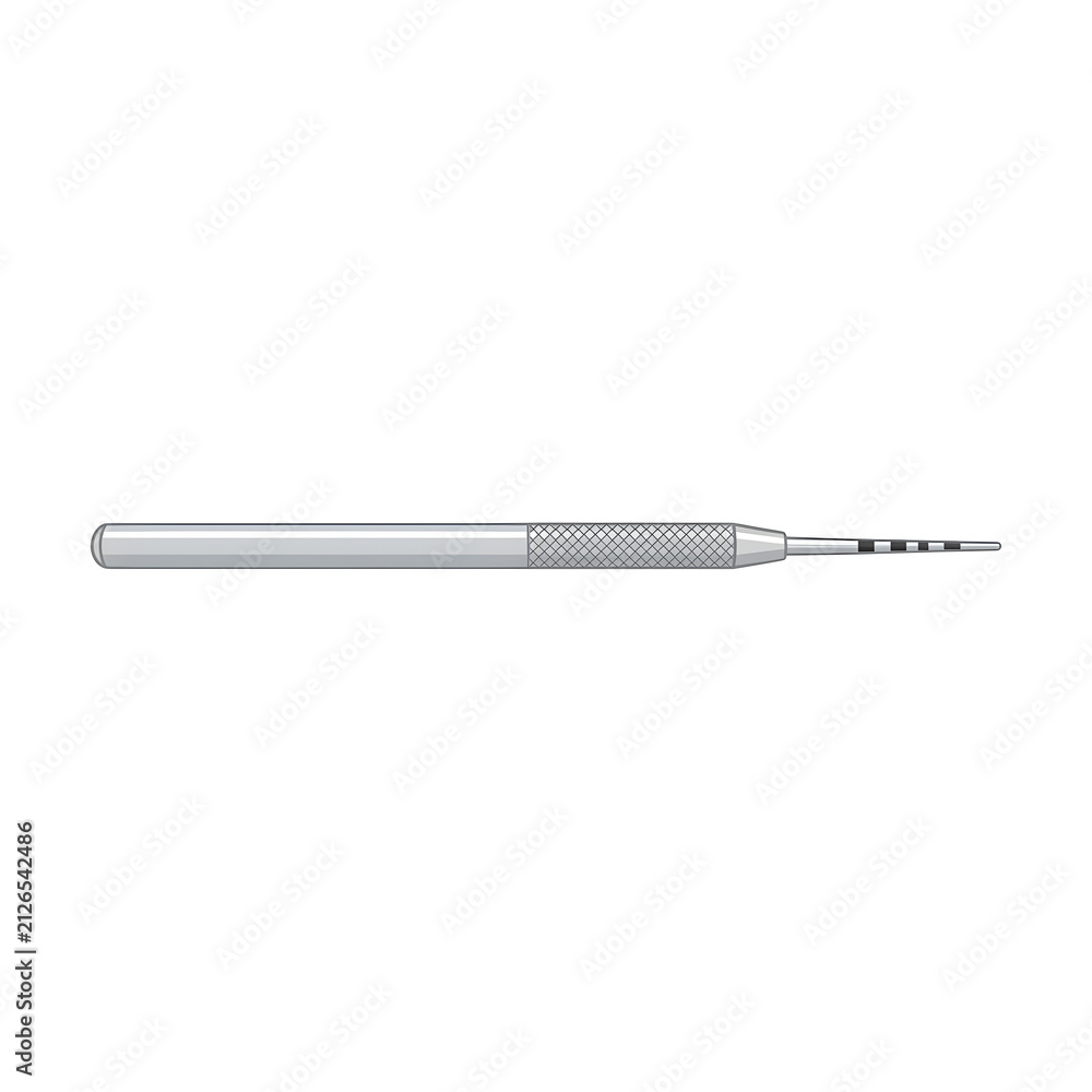Fototapeta premium Graduated periodontal probe instrument for gum assessment isolated on white background