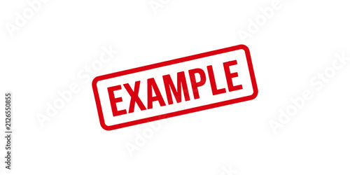 фотографія Red rubber stamp with the word example imprinted on a transparent background