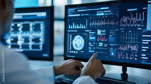 Healthcare Cybersecurity Dashboard Protecting Patient Informa Healthcare Dashboard Wide View, medical service interface, AI healthcare dashboard, digital diagnostic technology