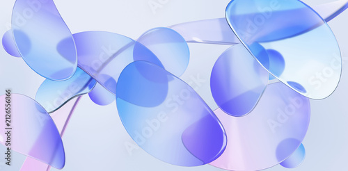 Glossy glass refraction abstract futuristic background dynamic digital technology gradient hologram trendy style modern wallpaper scene banner cover art design. 3d rendering illustration