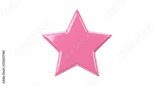 Glossy Pink Five-Pointed Star Shape