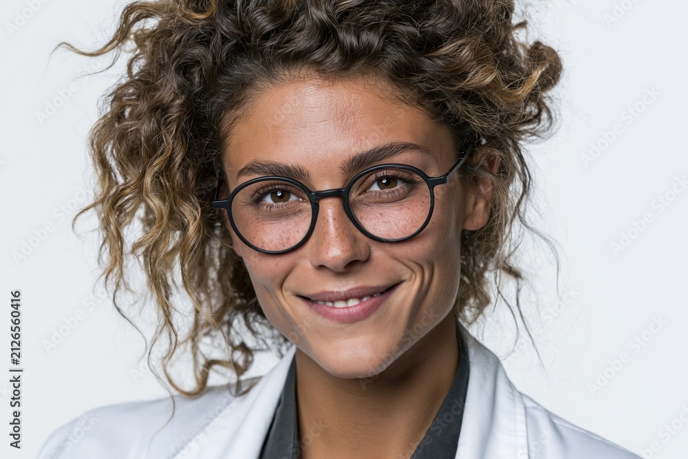Obraz premium Smiling Female Doctor With Glasses