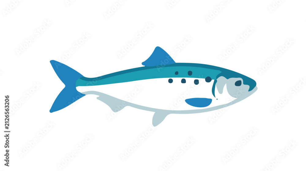 Obraz premium Alewife Vib Flat Design Color Vector Icon Isolated on White Background
