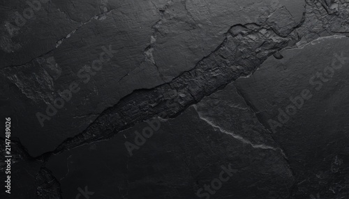 Premium Black Slate Stone Background with Natural Texture