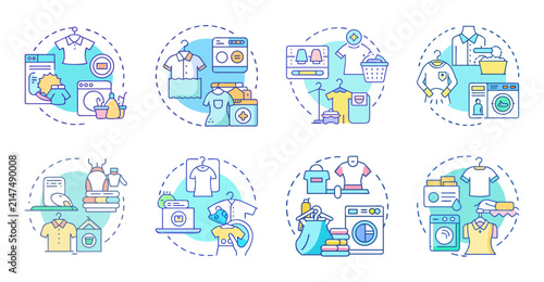 Flat icons of medical and delivery services - Colorful flat icons showing healthcare, delivery, and service-related symbols with modern design.