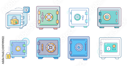 Flat app icons set with colorful devices and tools - Bright flat icons showing smartphones, tablets, laptops, and creative tools in a modern design style.