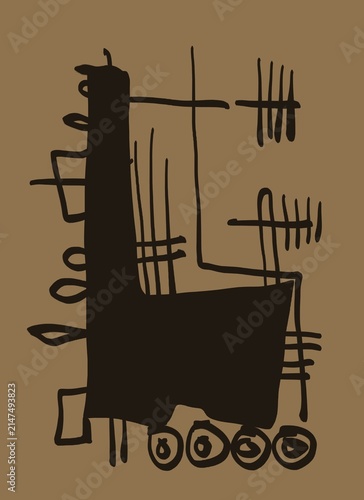 Abstract image for printing. Picture for modern interiors. The picture is painted by hand on a tablet.