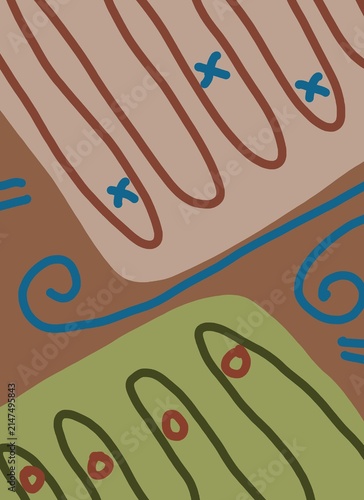 Abstract image for printing. Picture for modern interiors. The picture is painted by hand on a tablet.