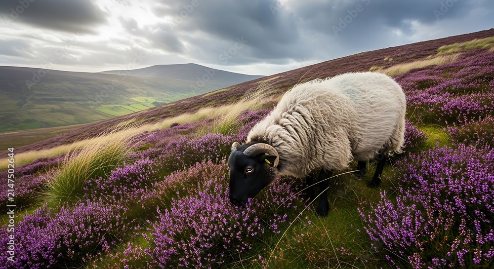 Obraz premium sheep grazing in the mountains