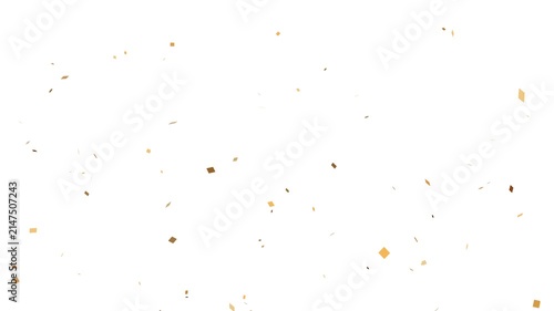 Realistic party popper confetti blast with multicolored glitter paper falling isolated on a transparent background, smooth alpha matte channel for CGI scene compositing,