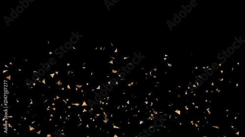 Realistic party popper confetti blast with multicolored glitter paper falling isolated on a transparent background, smooth alpha matte channel for CGI scene compositing, 