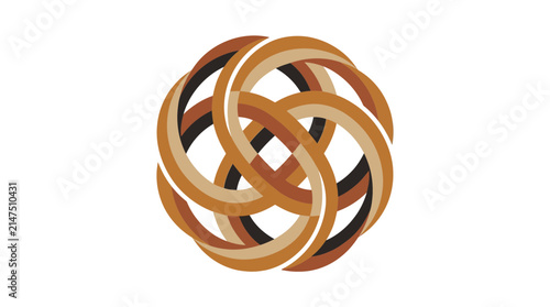 Circular Celtic wooden knot logo design.