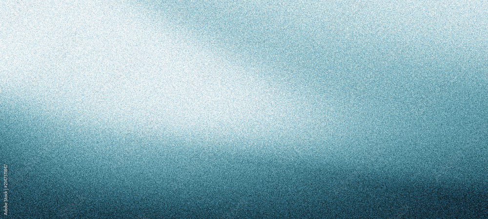 Obraz premium Cyan blue grain texture background, glowing light to dark grainy gradient poster backdrop, abstract website header, banner, landing page cover or digital wallpaper design