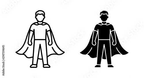 Superhero icon, a powerful hero symbol, vector illustration for success and leadership concepts
