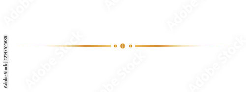 Elegant golden divider line with decorative dots for page ornaments and professional design