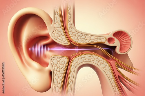 3D cross section illustration of human anatomy