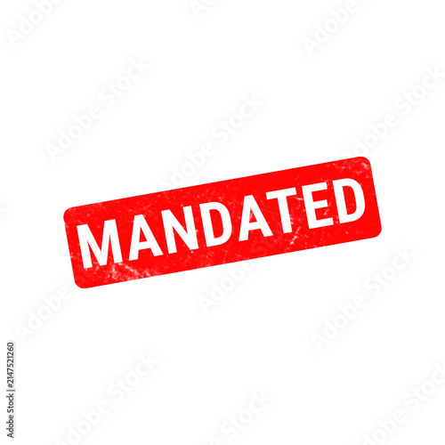 Cuadro en lienzo Mandated red rubber stamp, grunge textured mandate seal, official regulatory pol