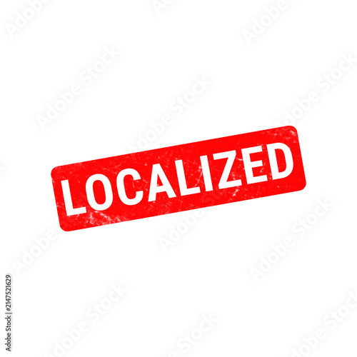 Obraz na plátne Red localized rubber stamp on white background, grunge textured localized ink st