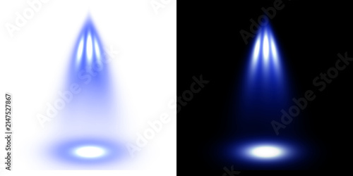 Foto Two blue flame silhouettes against a black background digitally created illumina