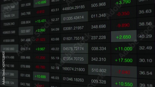 A Detailed Insight into Stock Market Numbers: Dynamic Changes in Financial Data Displayed on a Trading Platform with Visible Gains and Losses