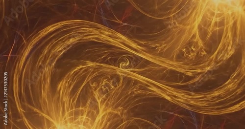 Abstract golden energy swirl pattern.