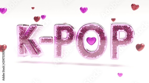 K pop glass text korean culture pink music style bg able to loop endless 4k