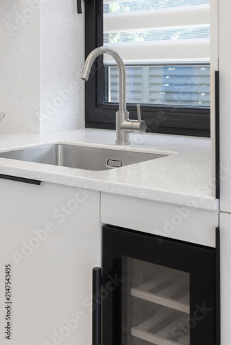 kitchen sink and faucet in contemporary interior
