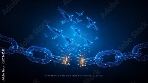 Slave Trade Abolition Remembrance Low Poly Wireframe Chain