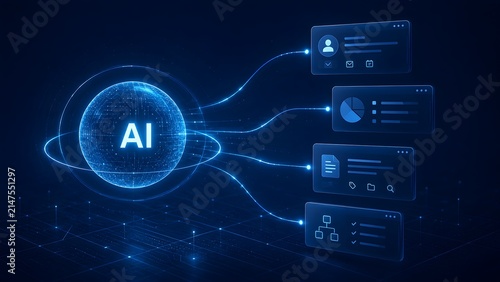 Global artificial intelligence network interface with data analytics and digital document management system
