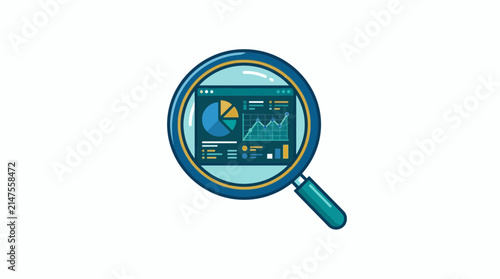 Magnifying glass focused on a digital financial chart highlights the importance of data analysis and market research.