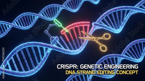 CRISPR Genetic Engineering DNA Strand Editing Concept