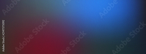 Quadro su tela Dark moody red and intense blue gradient abstract design with subtle grainy text