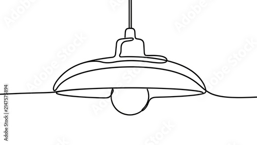 Obraz na płótnie Minimalist hanging lamp illustration white background.