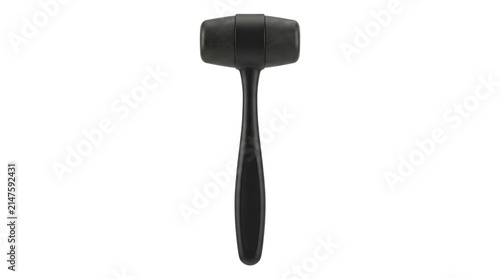 Black rubber mallet isolated on a transparent background, perfect for construction and DIY work.