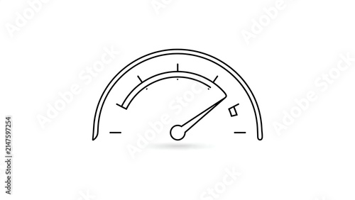 Speedometer gauge icon on white background.