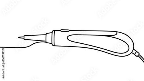 Syringe with needle on white background.