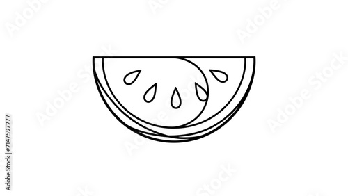 Watermelon slice illustration on white background.