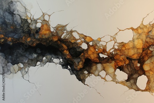 Abstract alcohol ink artwork as botanical floral wallpaper
