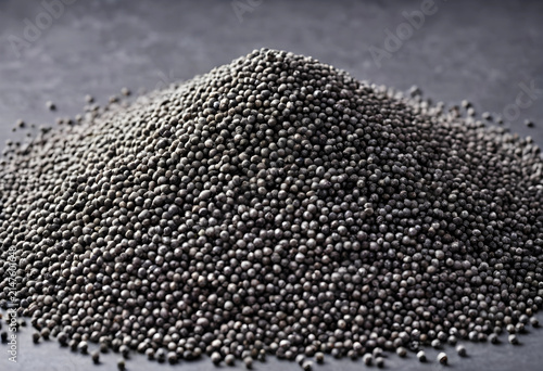 Pile of black sesame seeds ...