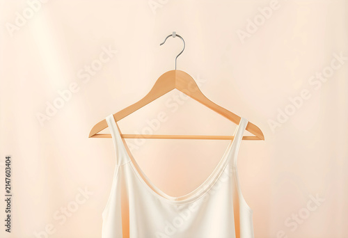 White tank top on a wooden ...