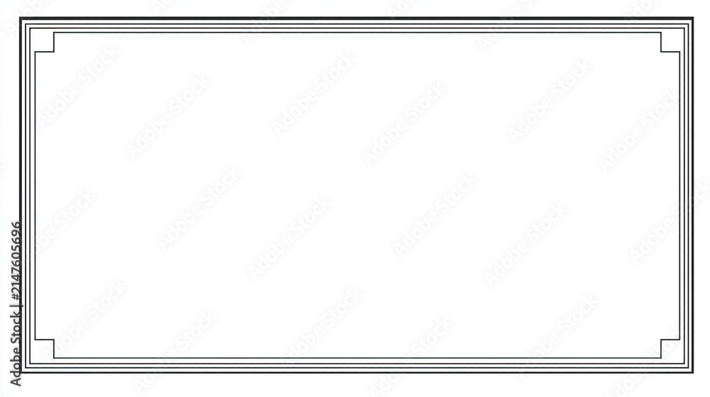 Naklejka premium Minimalist Thin Line Geometric Border Frame Design