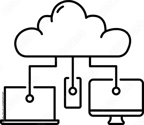 Cloud technology line icon