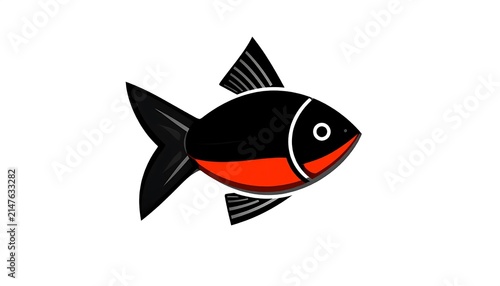 Black and red fighter jet silhouette icon.