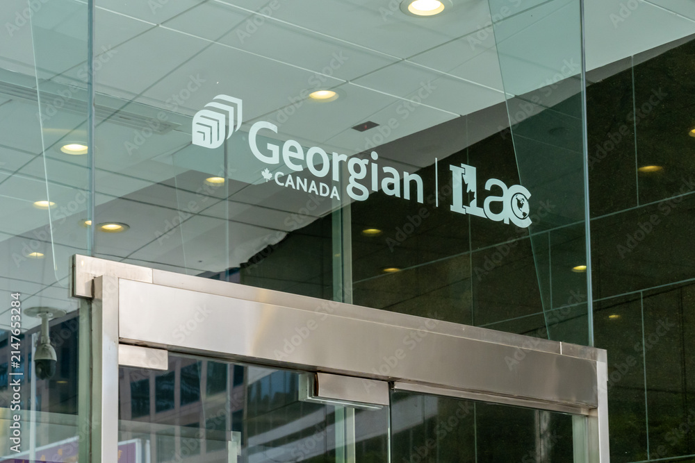 Fototapeta premium Toronto, Ontario, Canada - August 5, 2026: The campus for a public private partnership between Georgian College and the International Language Academy of Canada (ILAC) on Bloor Street East in Toronto,