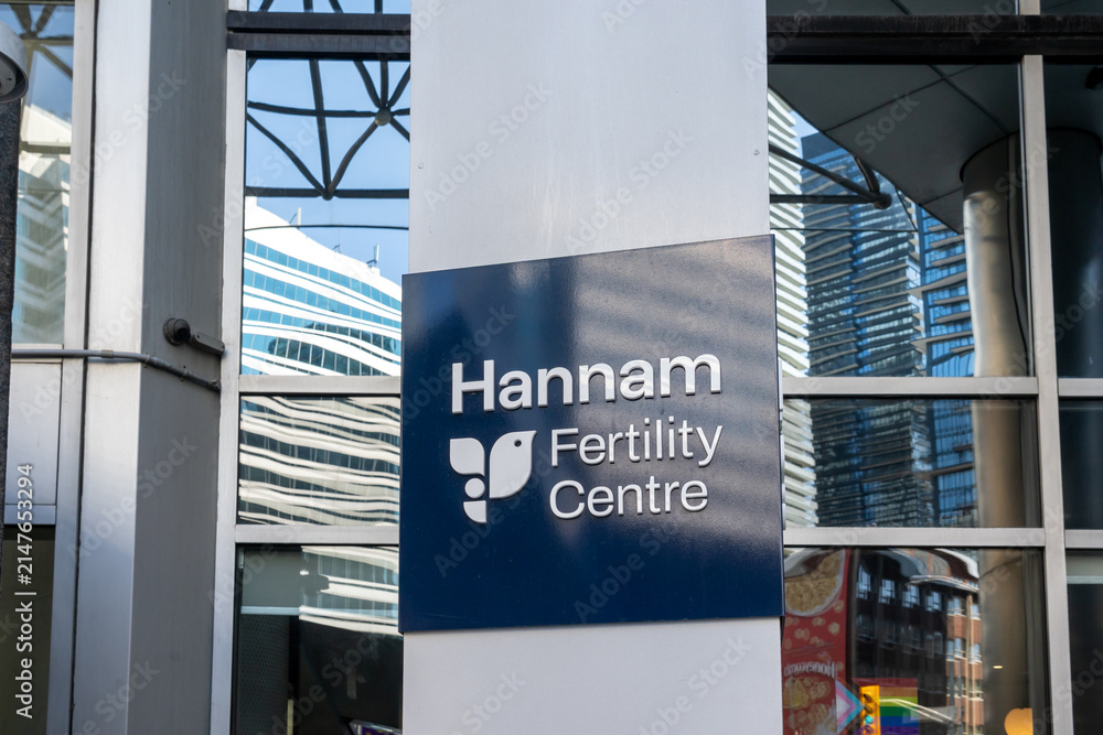 Fototapeta premium Toronto, Ontario, Canada - August 5, 2026: Hannam Fertility Centre on Bloor St E in downtown Toronto, Ontario, Canada. The centre is a clinic specializing in fertility care services.