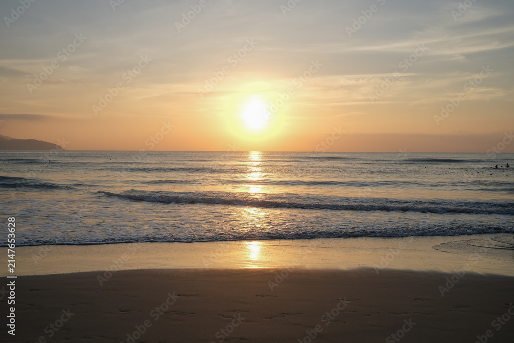 Fototapeta premium Beautiful Sunrise on a Sandy Beach