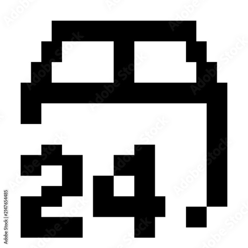 Pixel outline box package icon. Editable monochrome vector symbol for user interfaces, mobile apps, websites, signage and digital design.