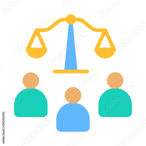 Quadro su tela Group Mediation Icon - Flat Color