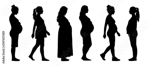 pregnant woman silhouette motherhood bundle set