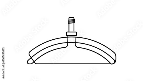 Black line art umbrella white background.
